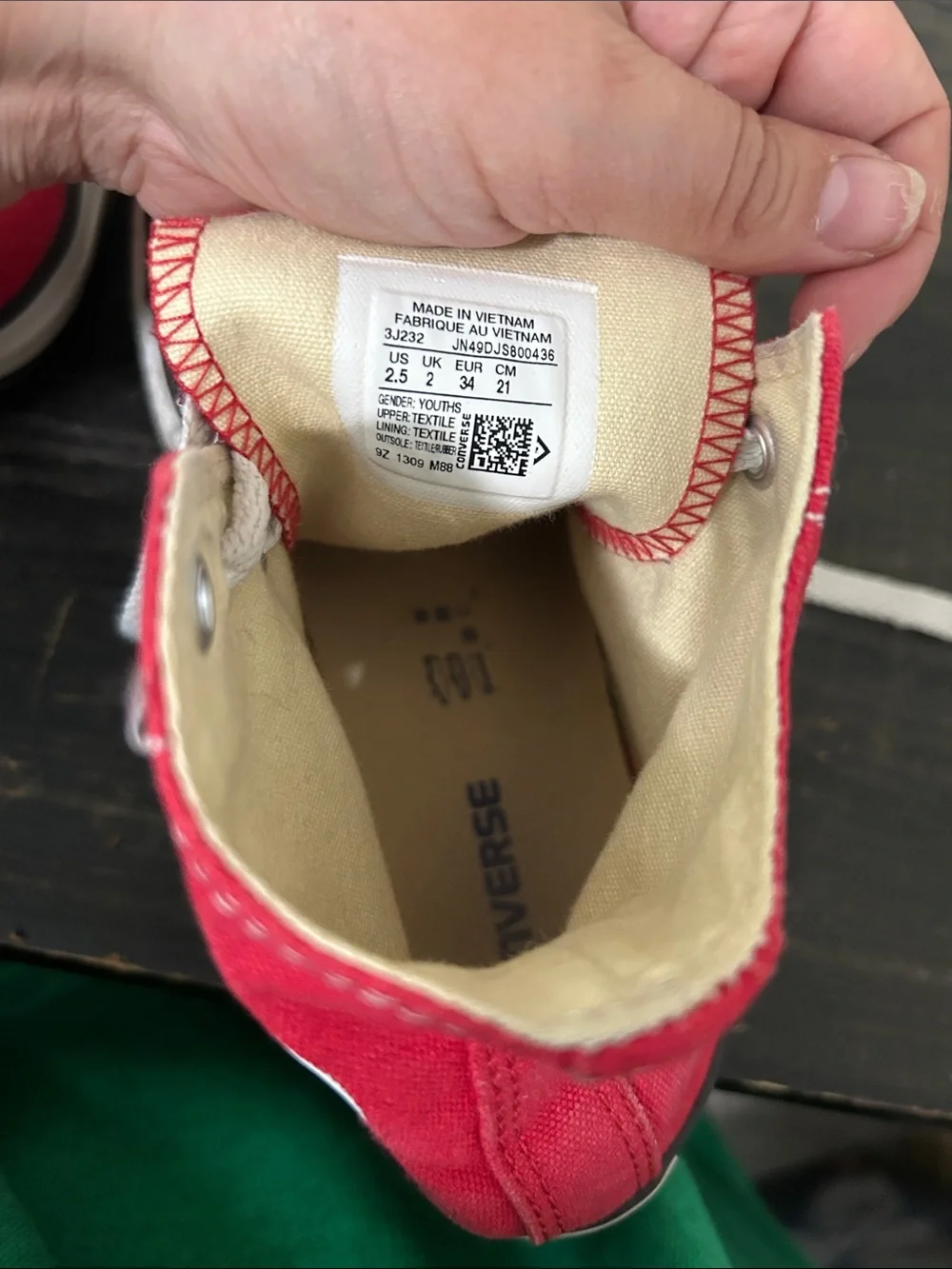 Converse Kids Red High-Top Canvas Sneakers with White Laces